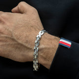 Regal Silver Gemstone Men's Bracelet