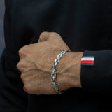 Regal Silver Gemstone Men's Bracelet