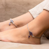 Red Cut-Stone Jadau Anklet Pair