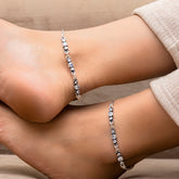 Cut-Stone Jadau Anklet Pair