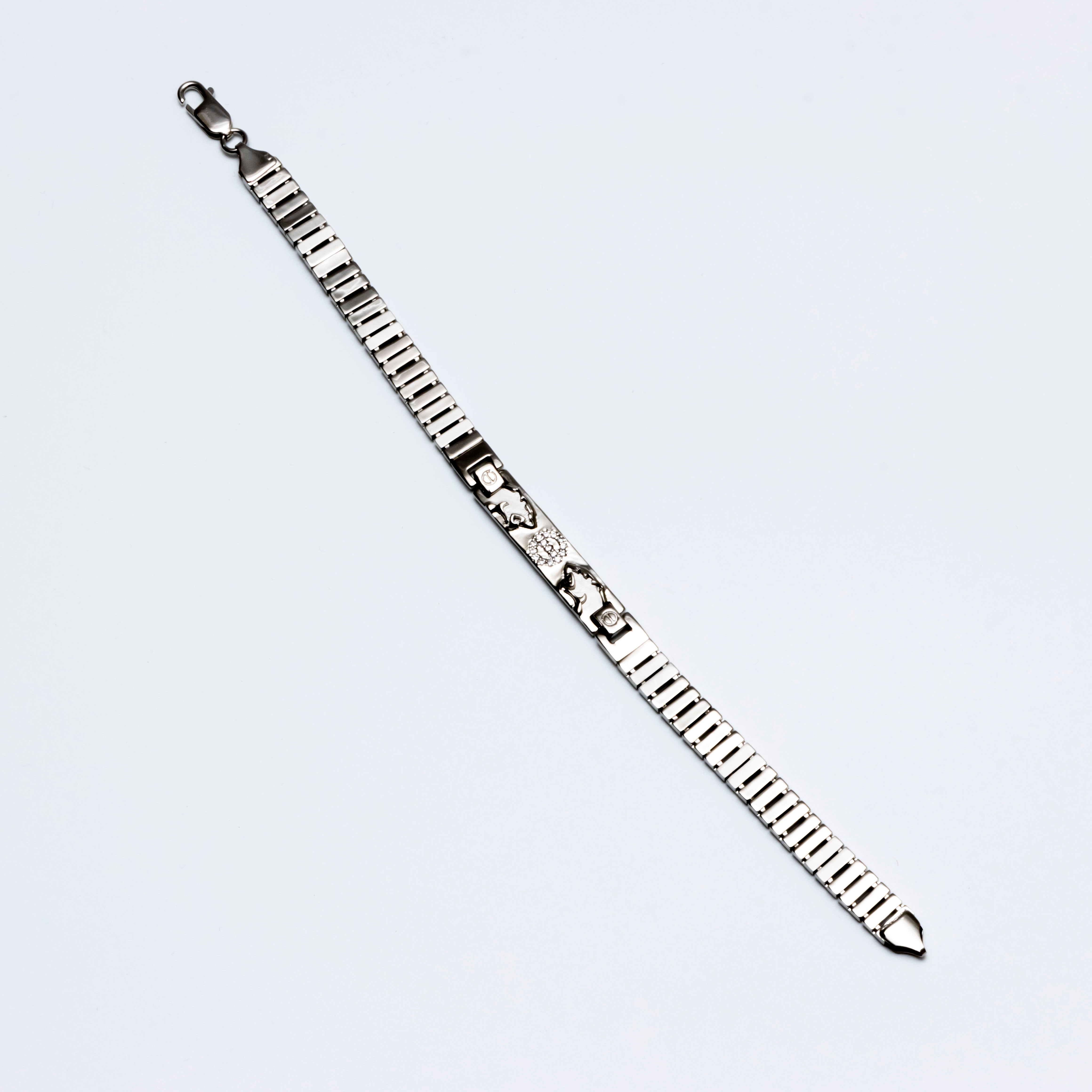 Refined Silver Accent Men's Bracelet