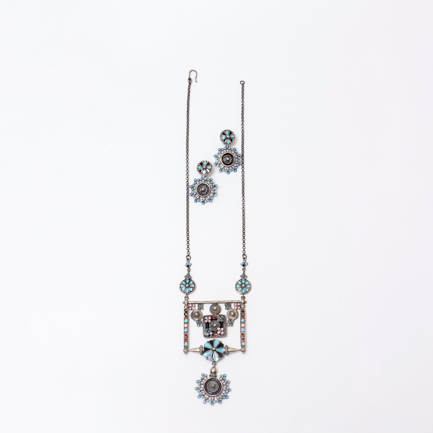 Flower By The Window Oxidised Necklace Set