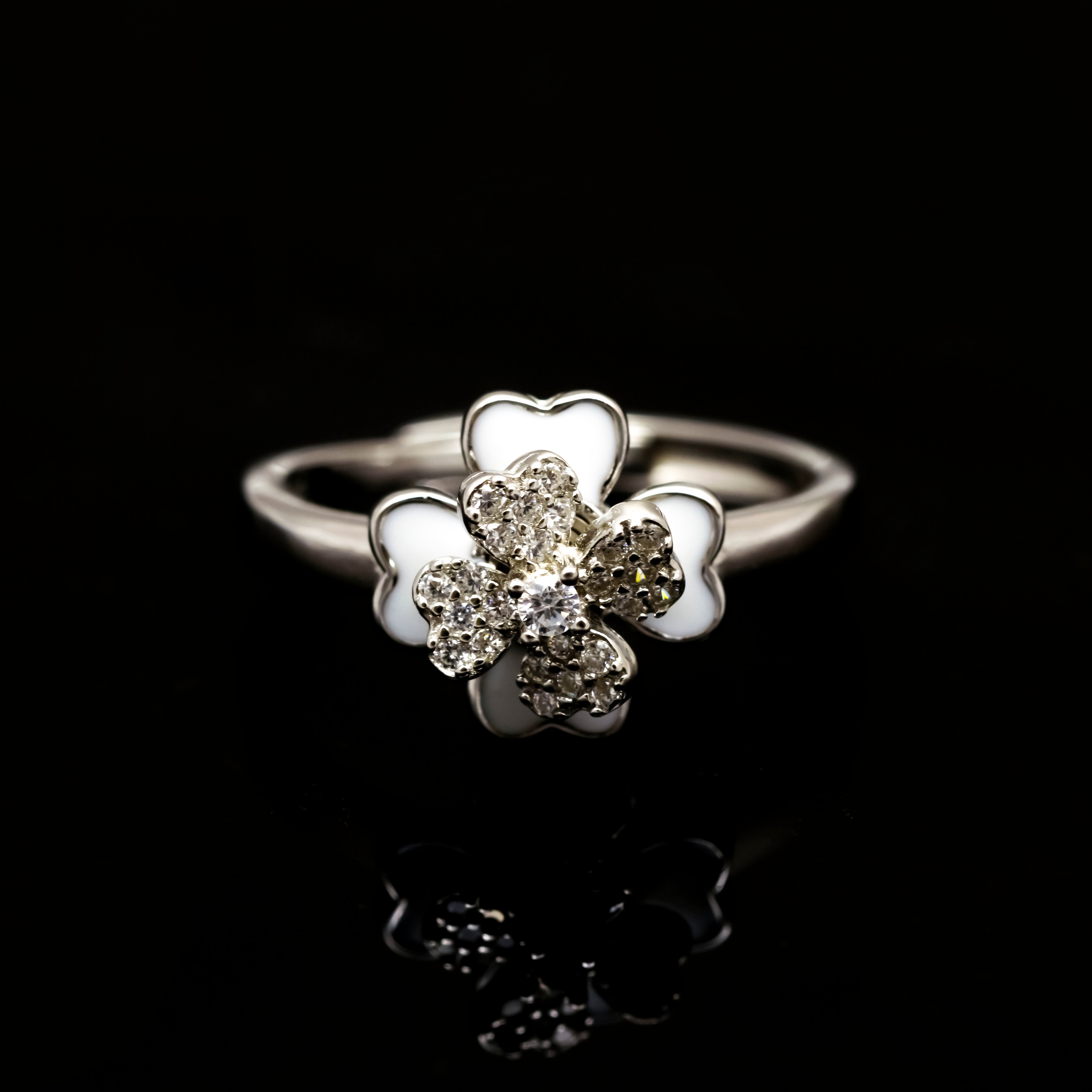 Serene Silver Bloom Silver Ring