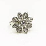 Diamond Flora Silver Ring