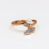 Chase Of The Pearl Rose-Gold Plated Silver Ring