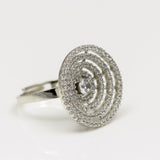 Luminous Grace: 925 Silver Ring with Diamond and White Gold Accents