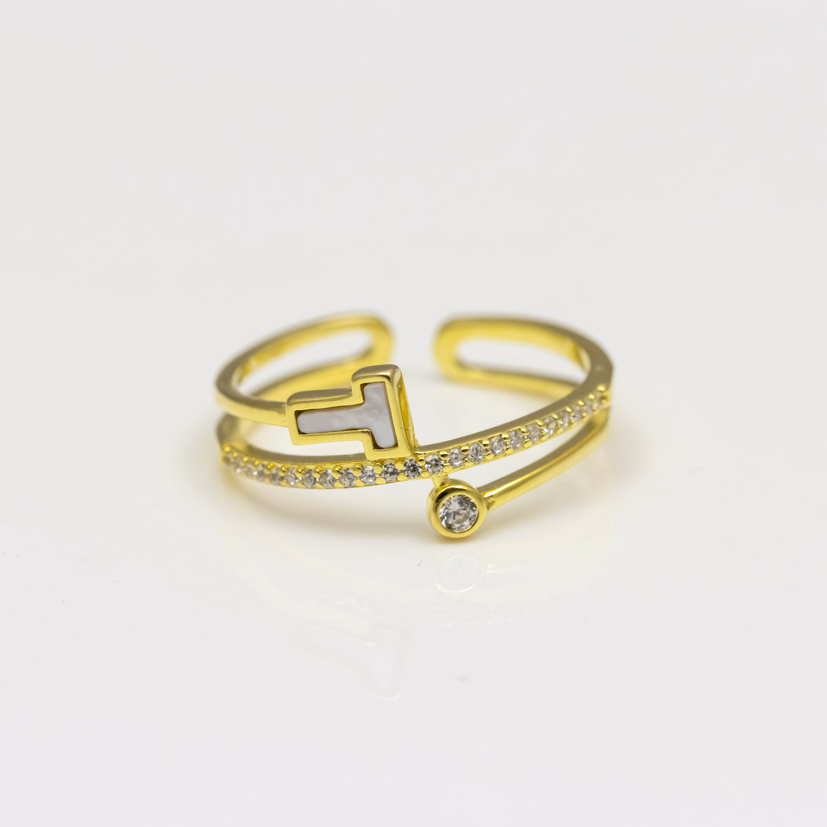 Glided Splendor Crowned Silver Ring