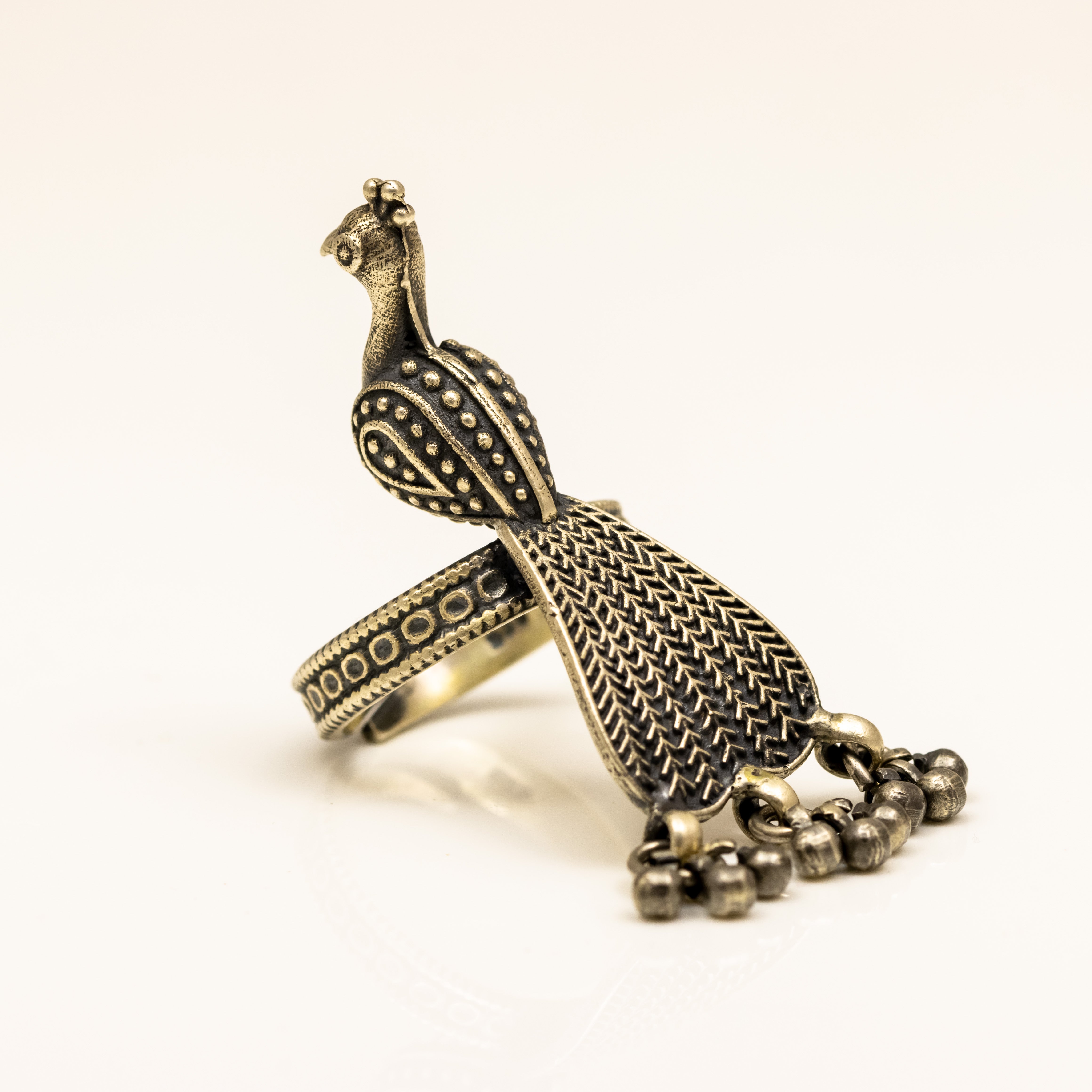 Moh Intricate Peacock Ring