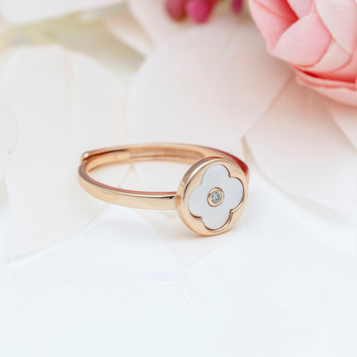 Blossom Luxe Rose Gold Plated Silver Ring