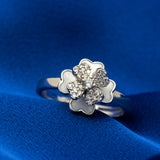 Serene Silver Bloom Silver Ring