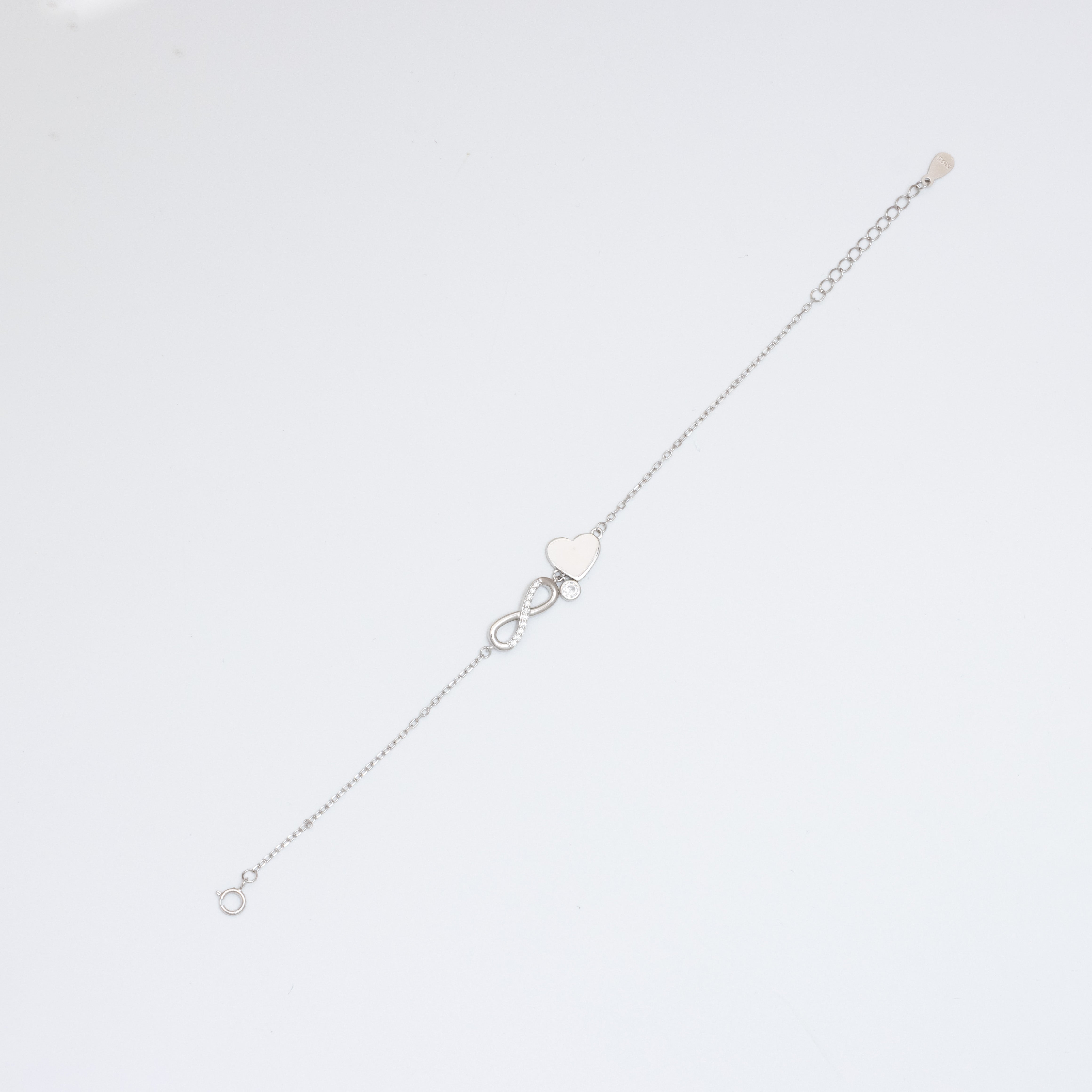 HeartFelt Infinity Silver Bracelet