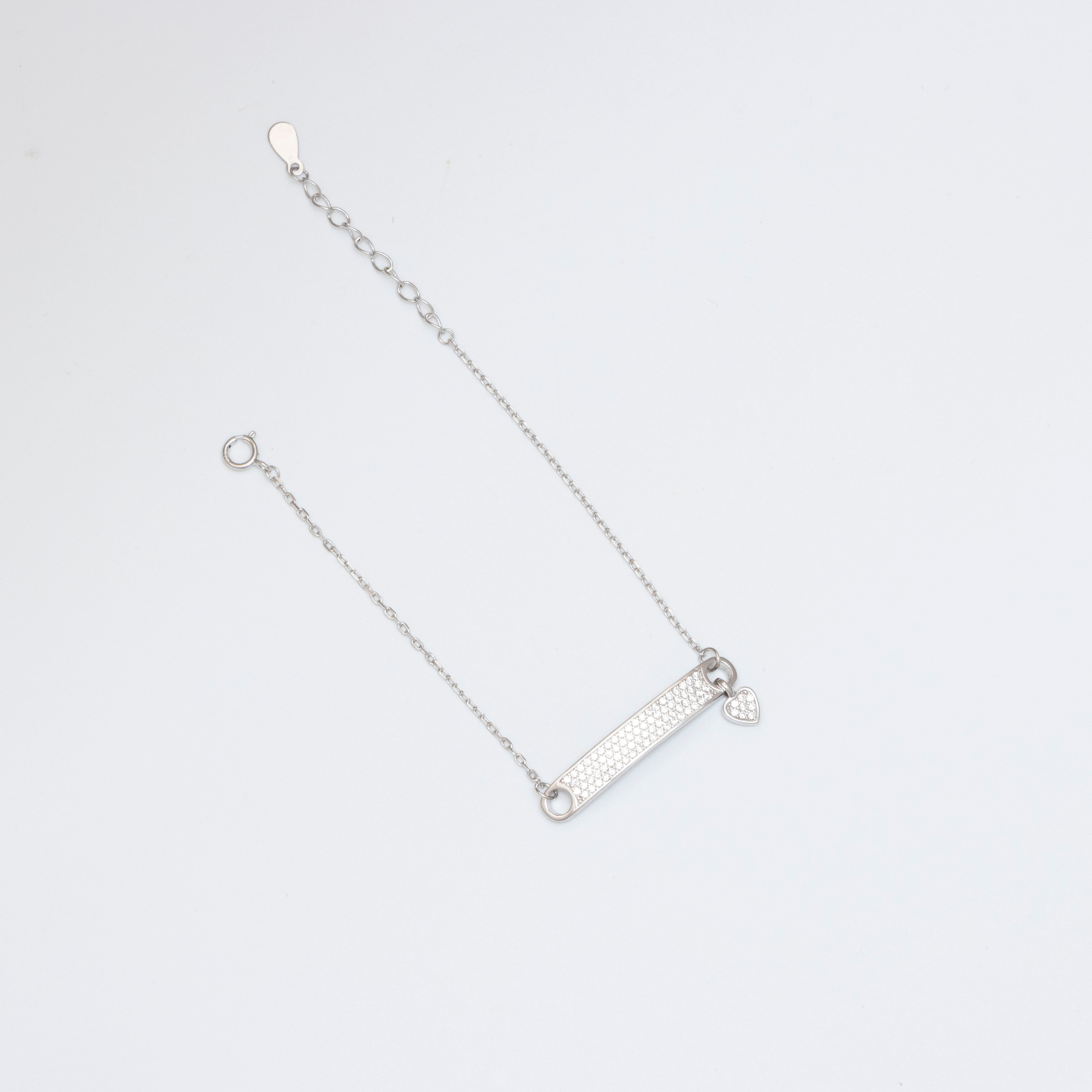 Silver Blossom Heart Bracelet