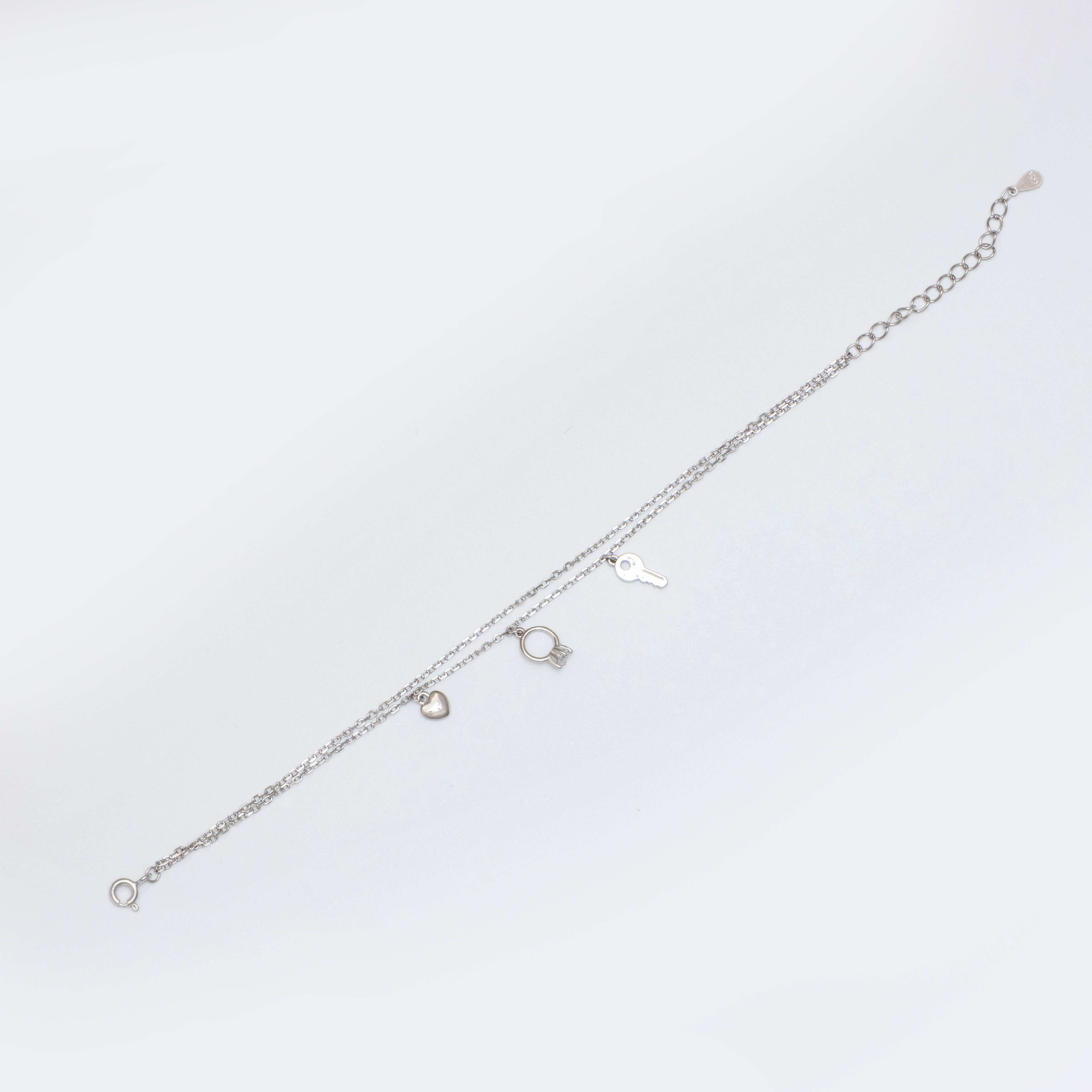 Silver Love Lock Bracelet