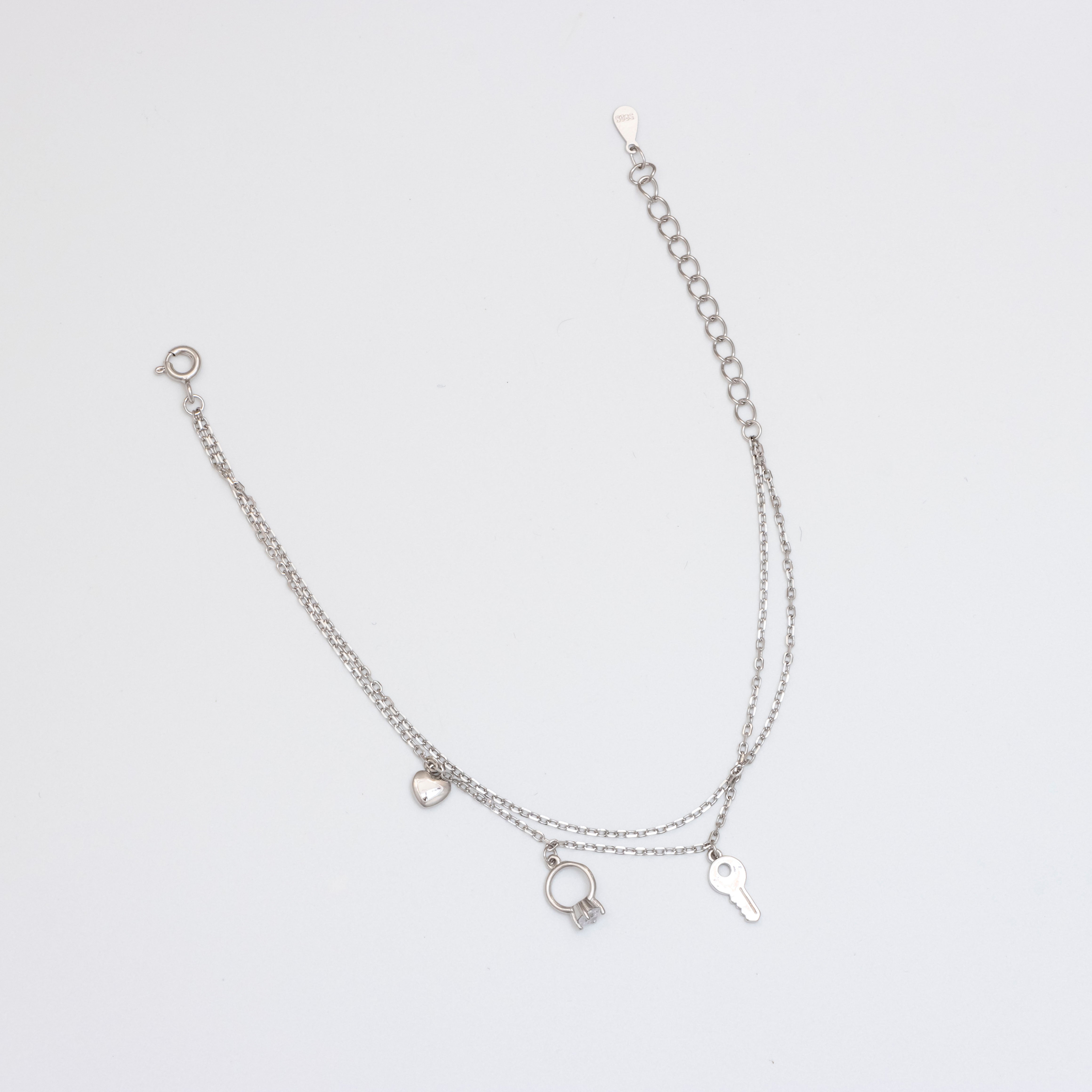 Silver Love Lock Bracelet