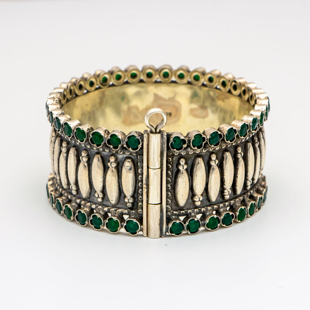 Jadau Silver Bangle