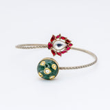 Jadau Silver Bangle