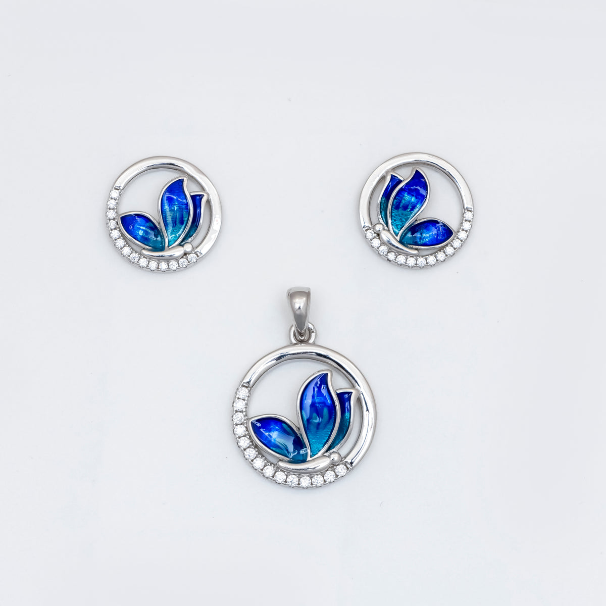 Tranquil Flight Pendant and Earring Set