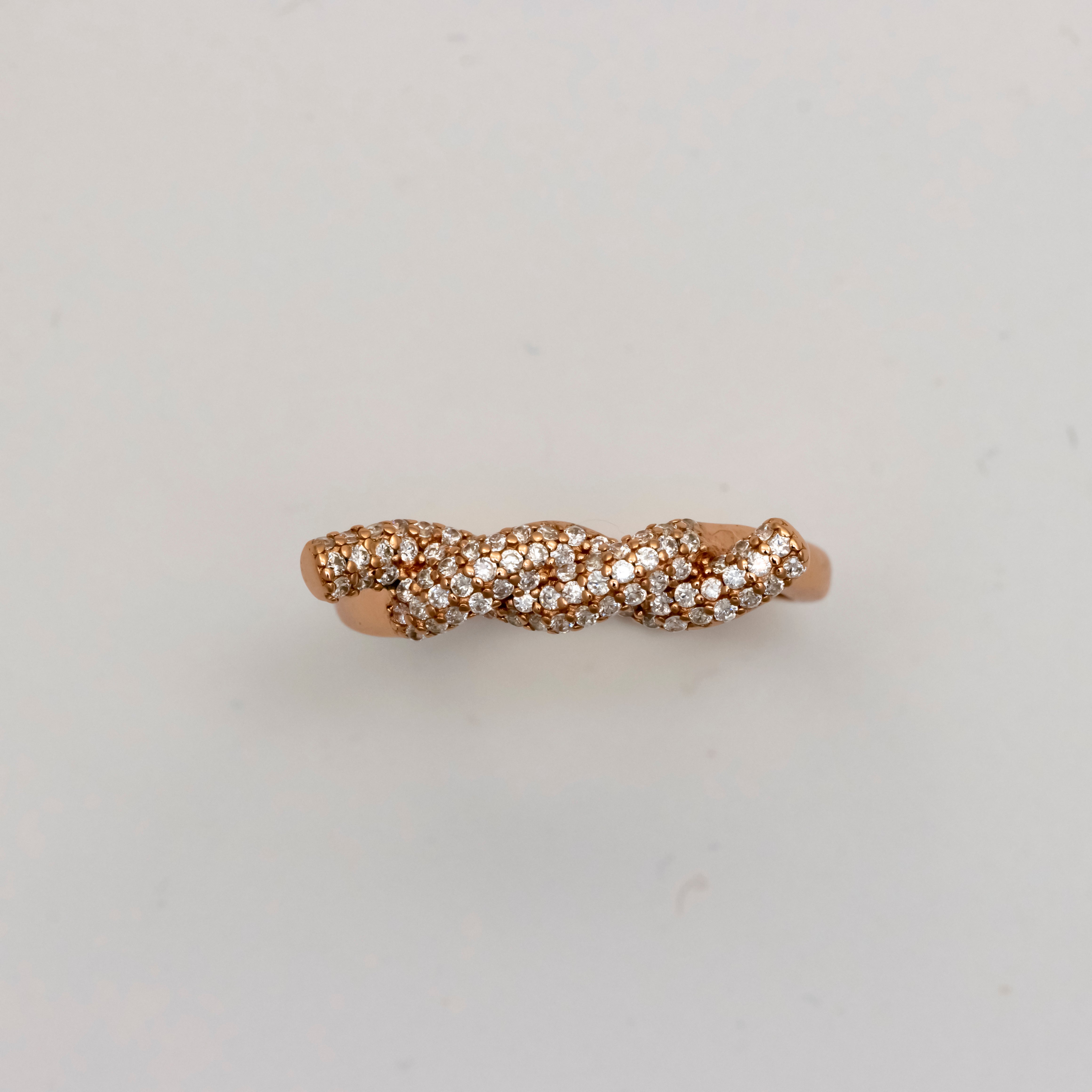 Classic Knot Rose Gold Plated Silver Ring
