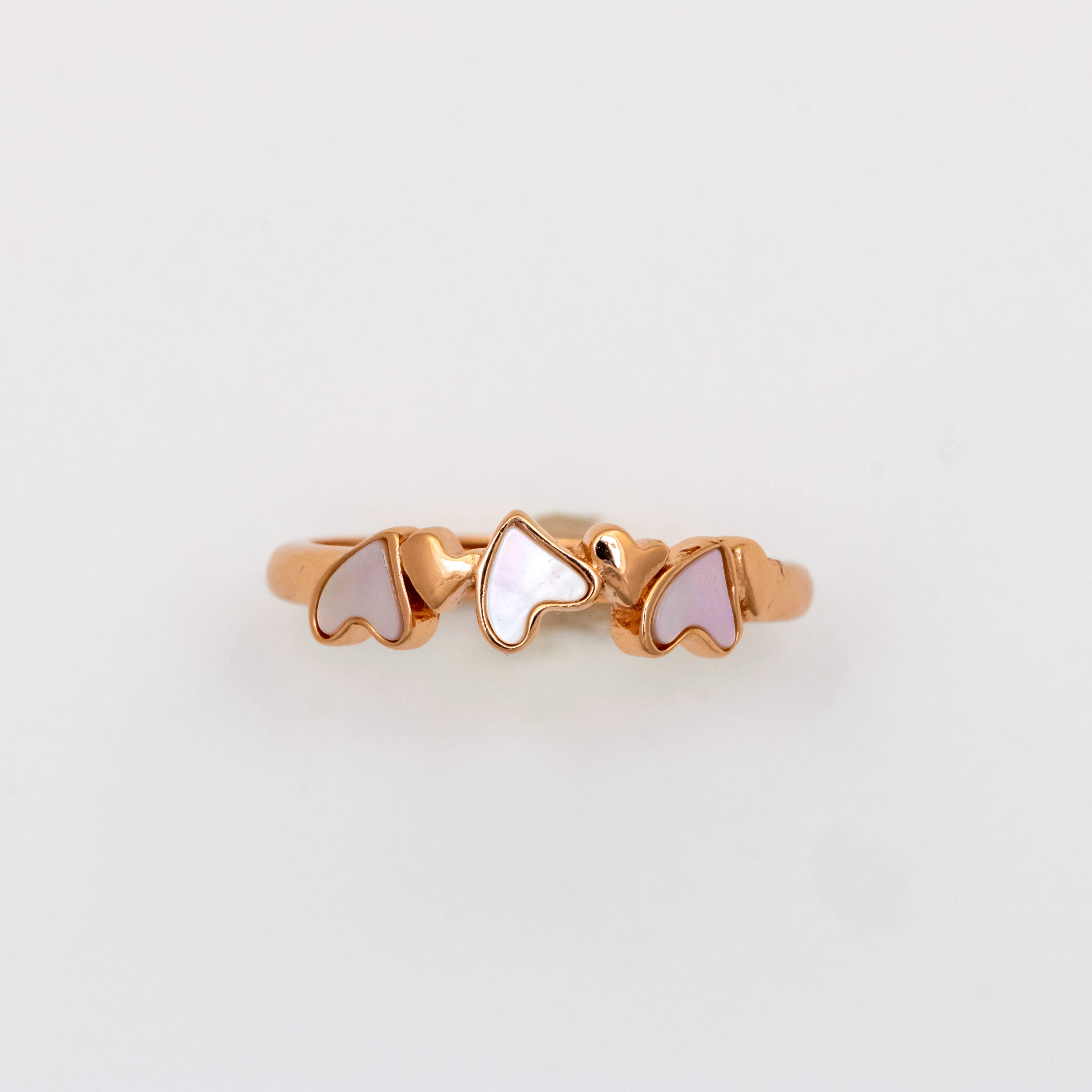 Triple Affection Rose Gold Plated Silver Ring