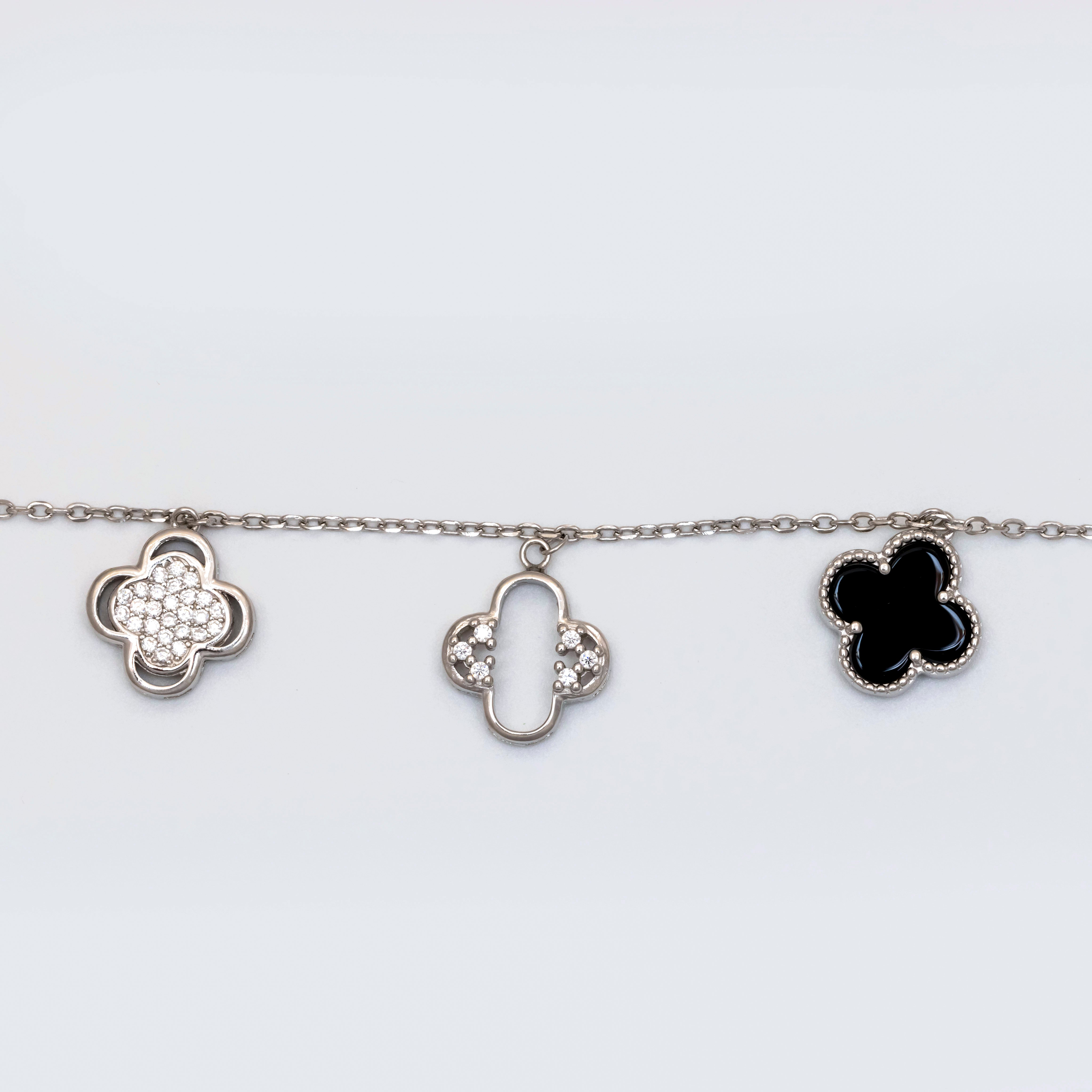 Monochrome Blossom Charm
