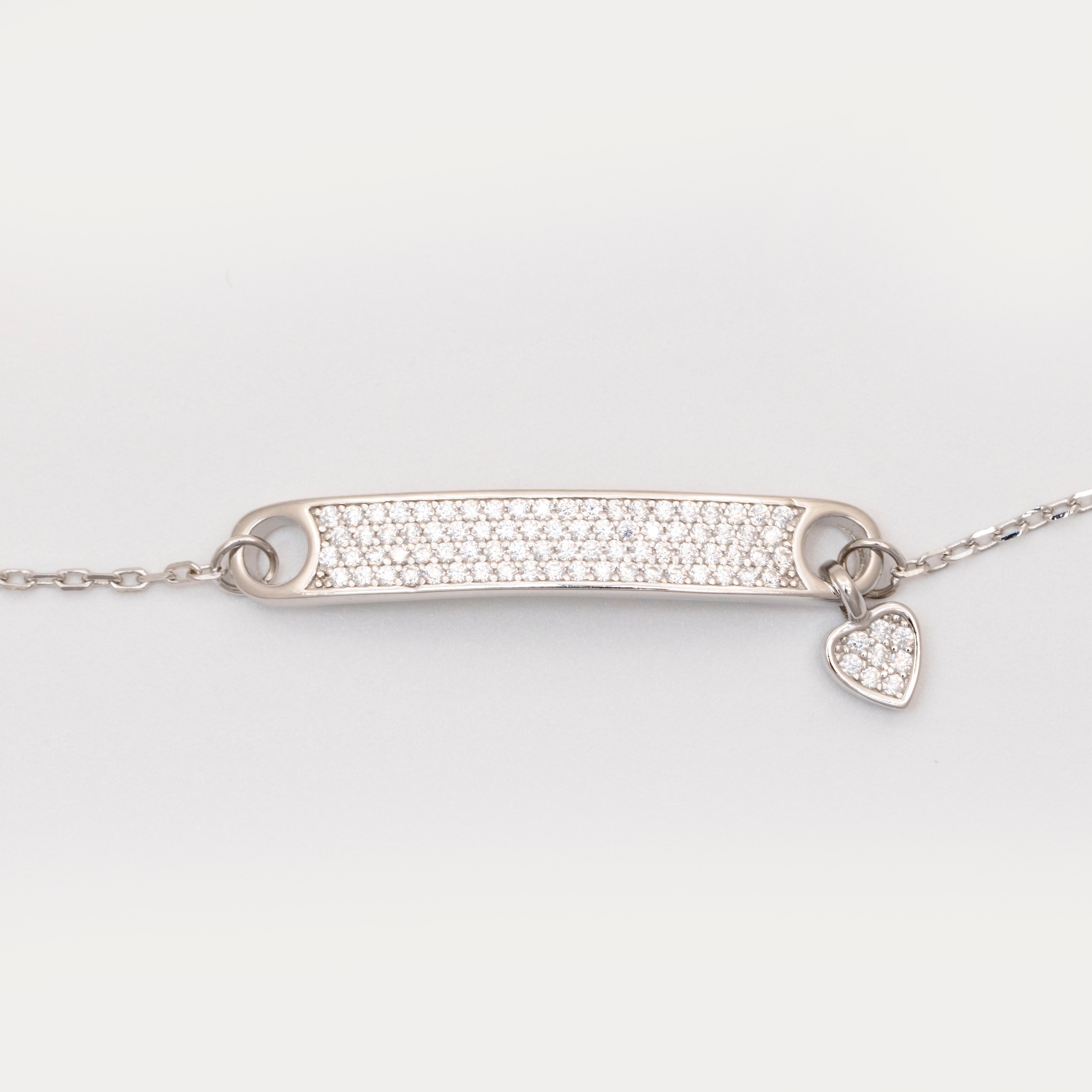 Silver Blossom Heart Bracelet