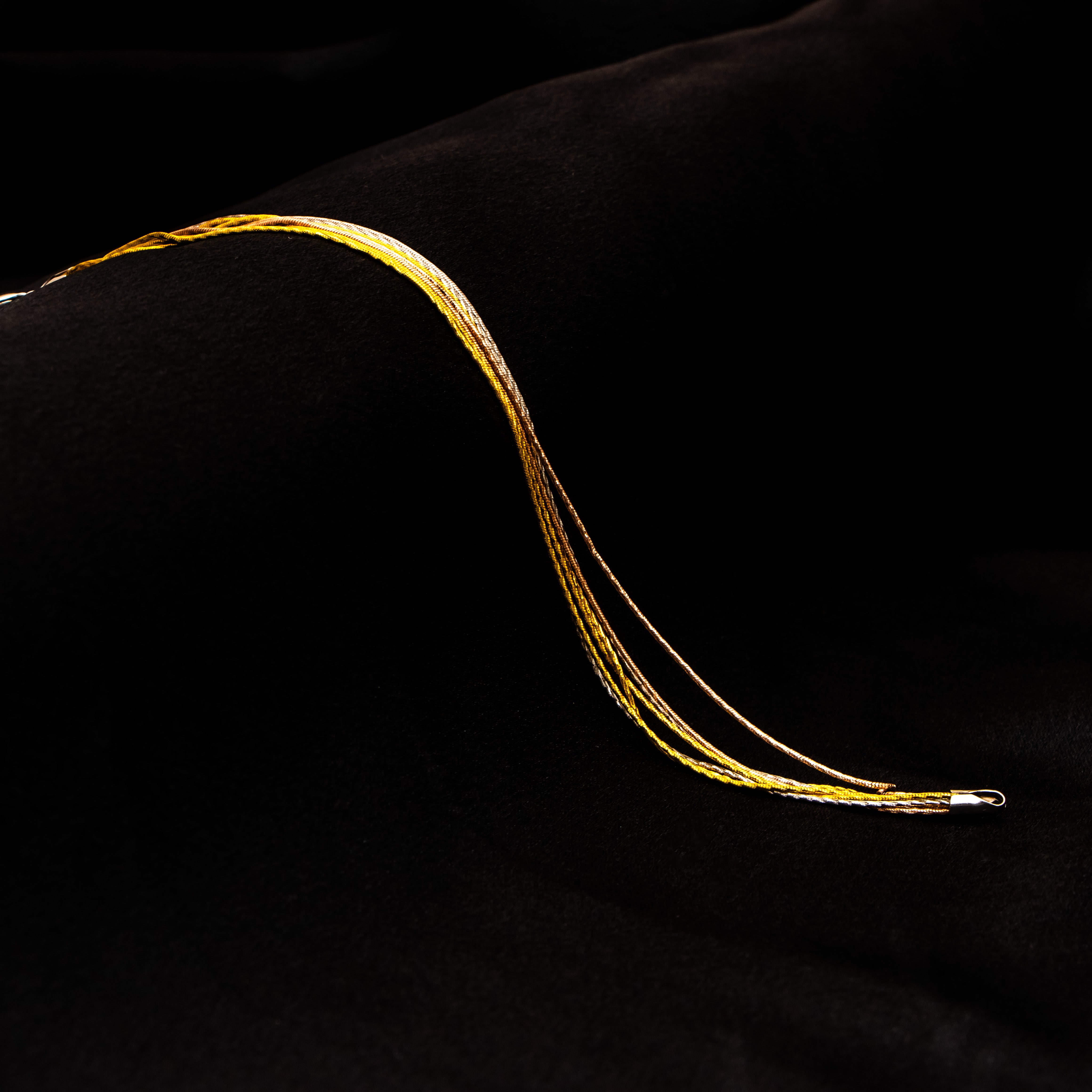 Triple Tone Chic Cascade Bracelet