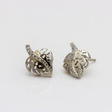 Wave By The Leaf Silver Earing