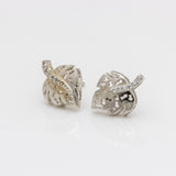 Wave By The Leaf Silver Earing
