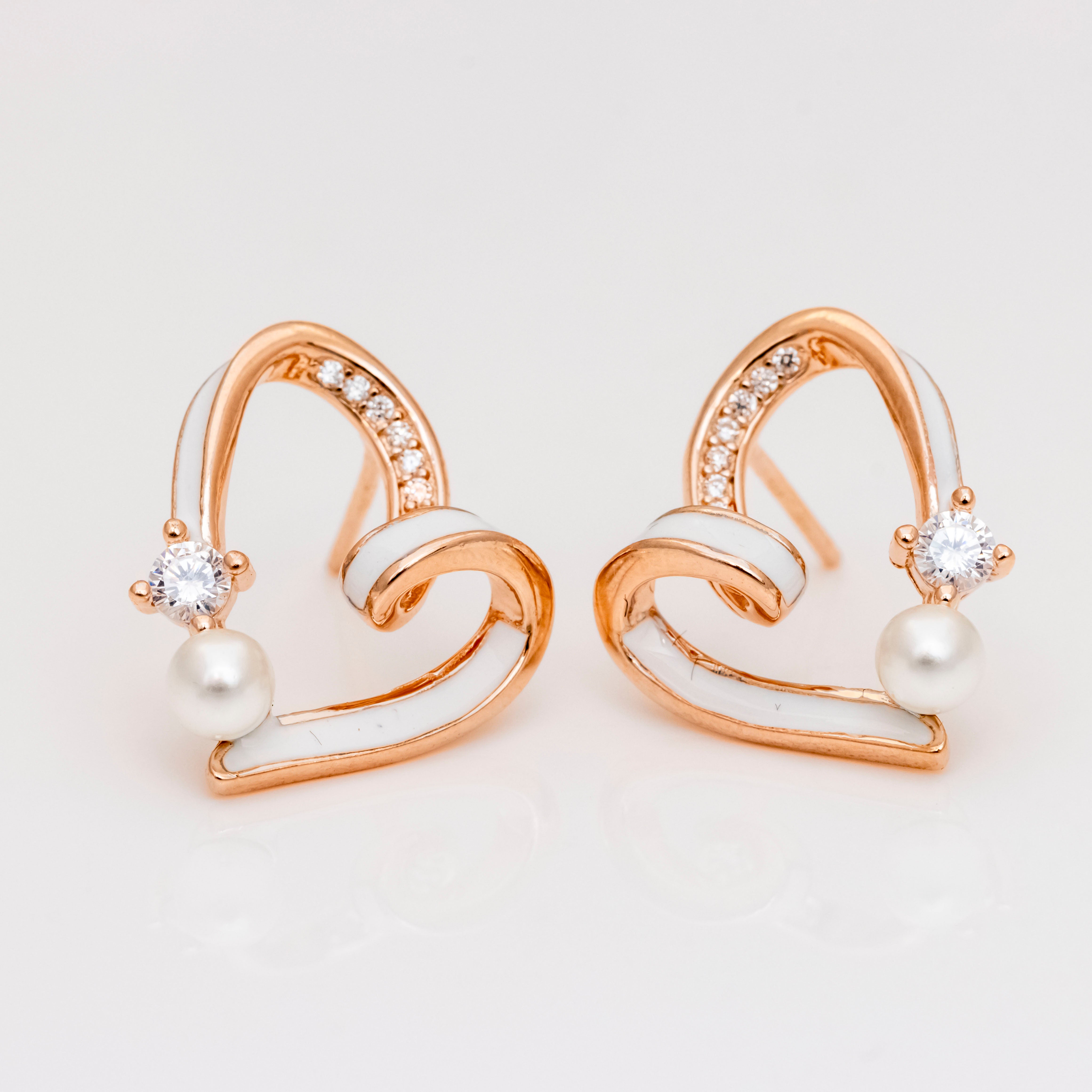 Rose Gold Heart Treasures Earrings