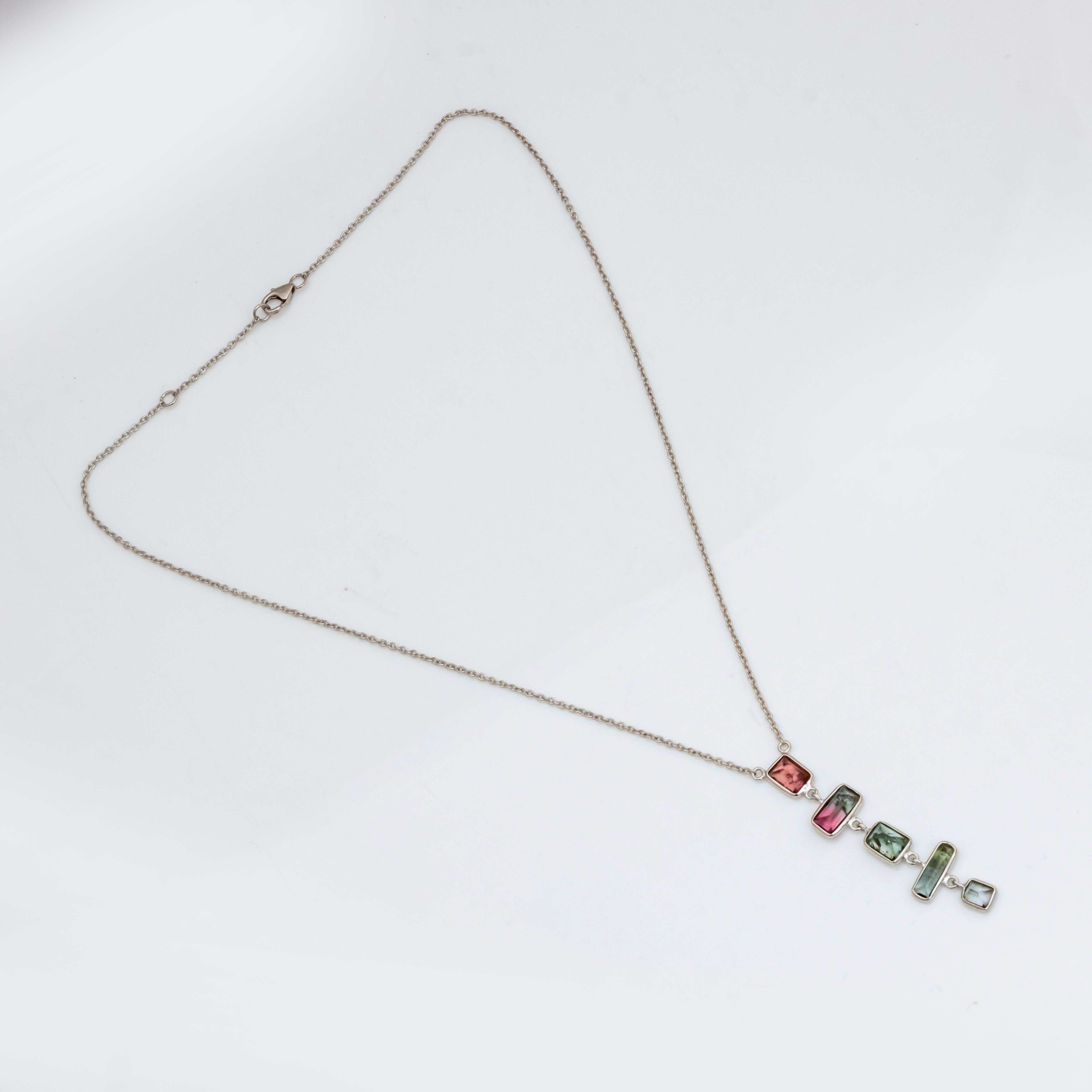 Emerald Blossom Silver Necklace