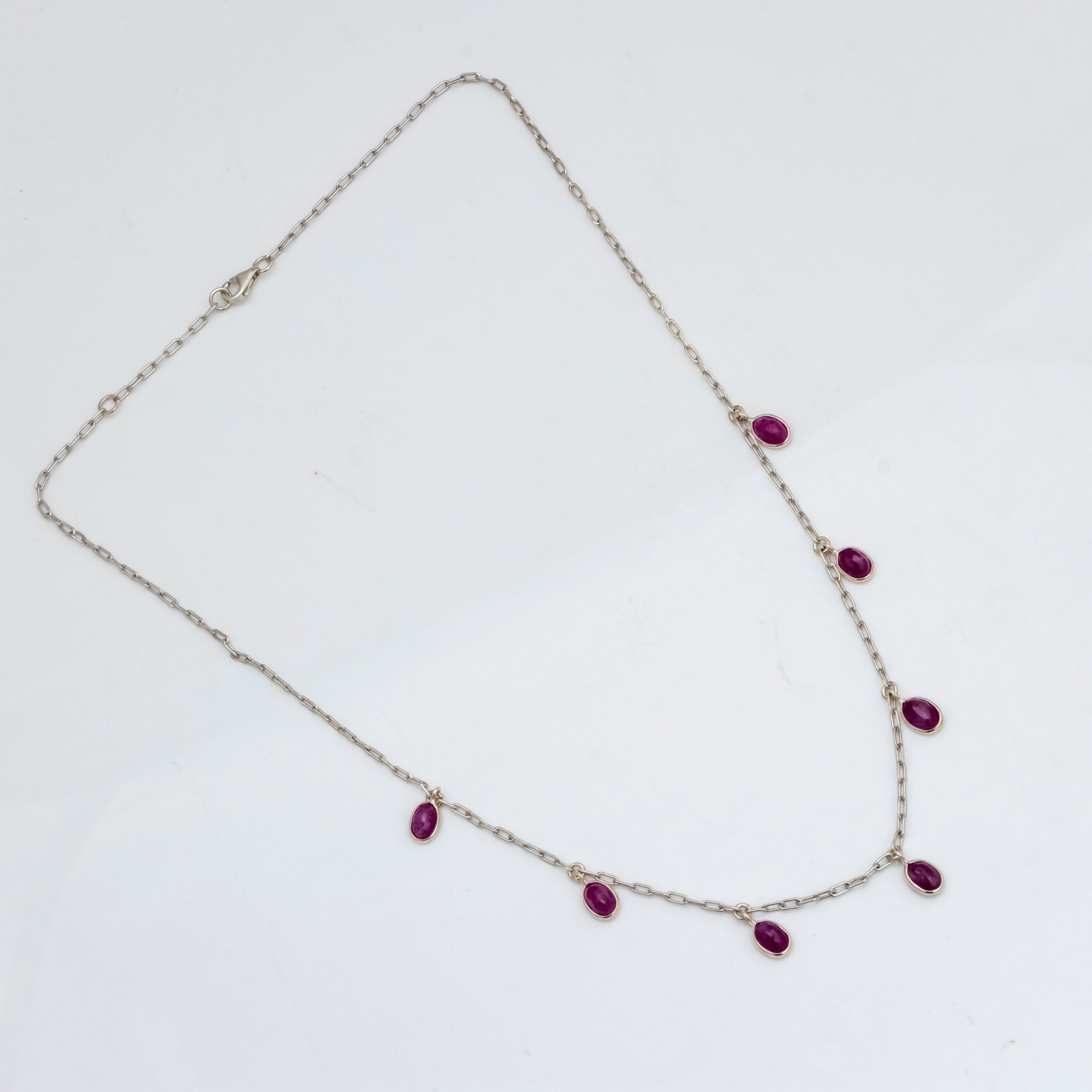 Scarlet Gemstone Silver Necklace