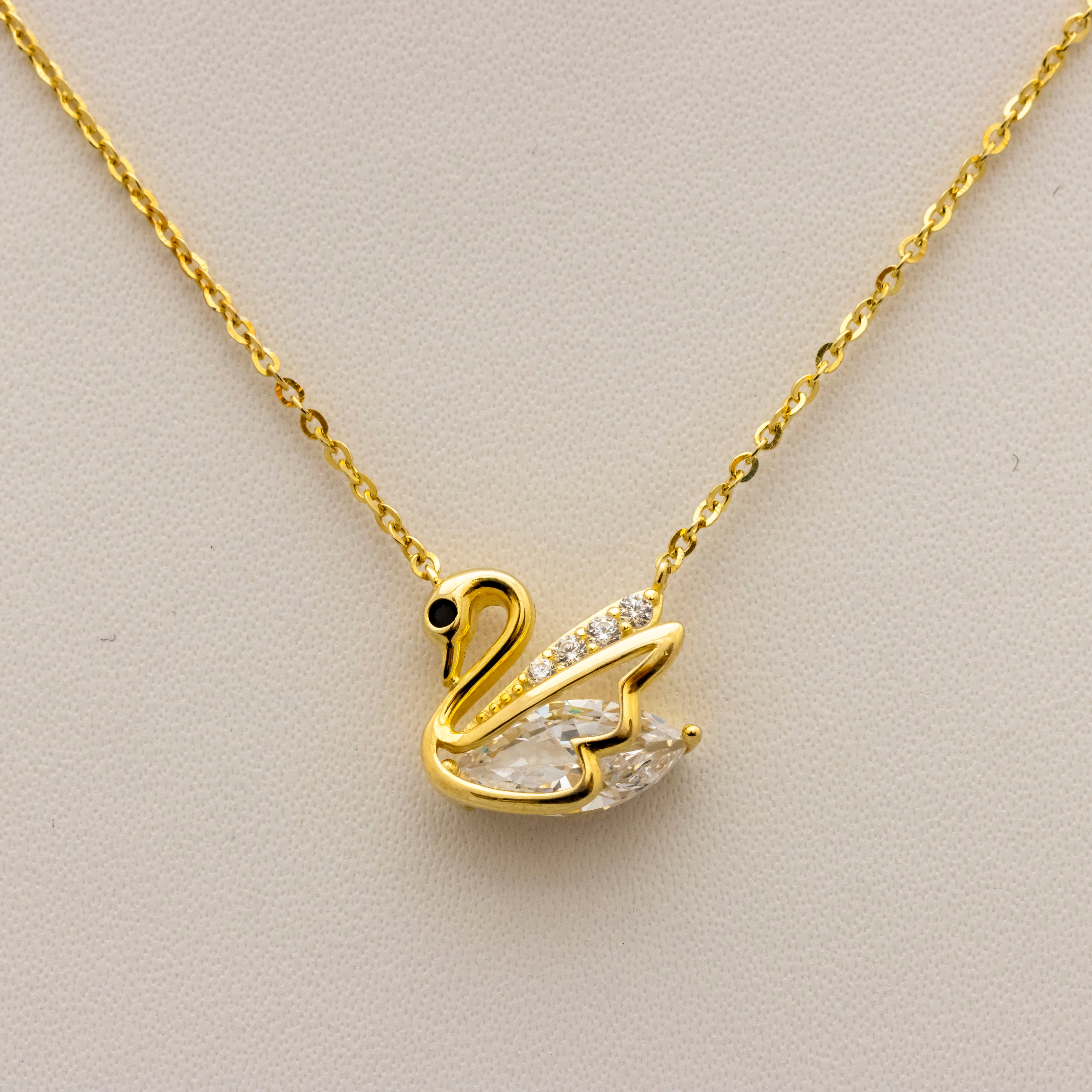 Golden Grace Swan Necklace