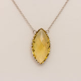 Golden Glow Silver Chain Pendant