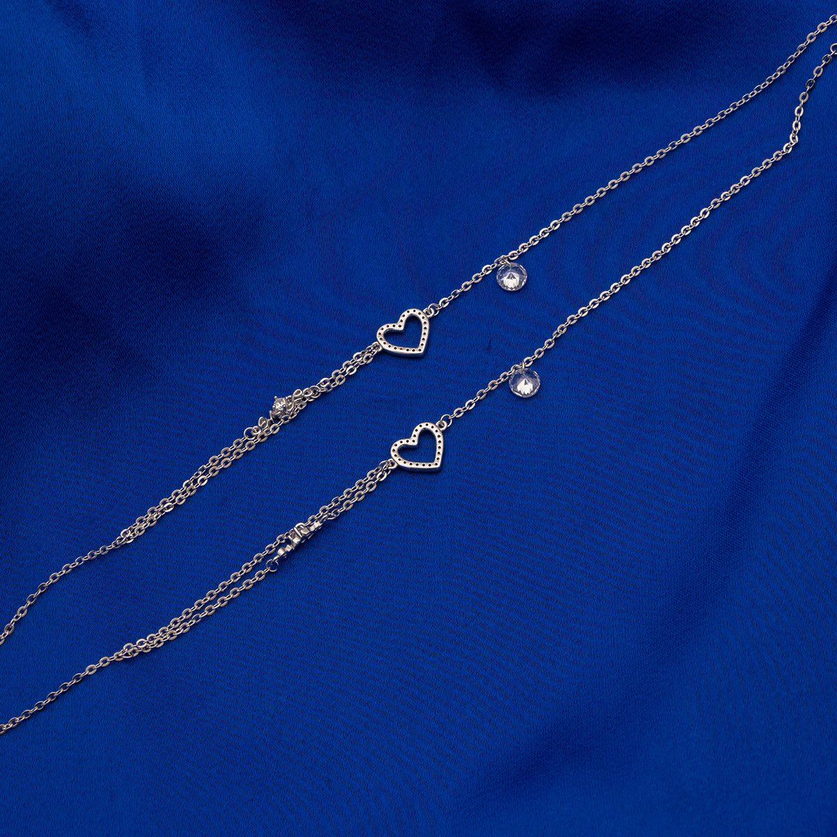 Heart Drip Anklet Pair