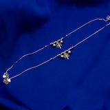Clover Hanging Beads Anklet Pair