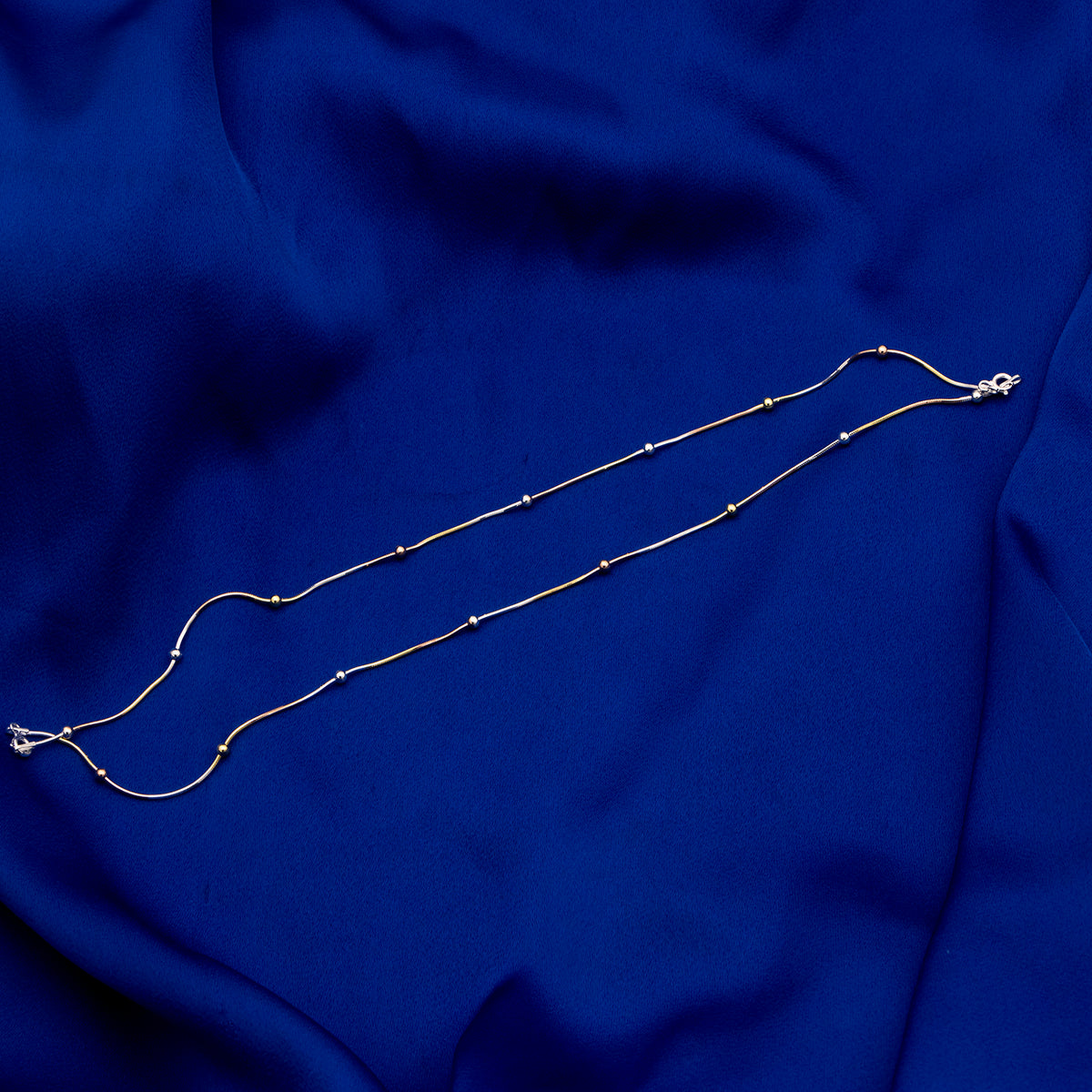 Triple Tone Ball Detail Anklet Pair