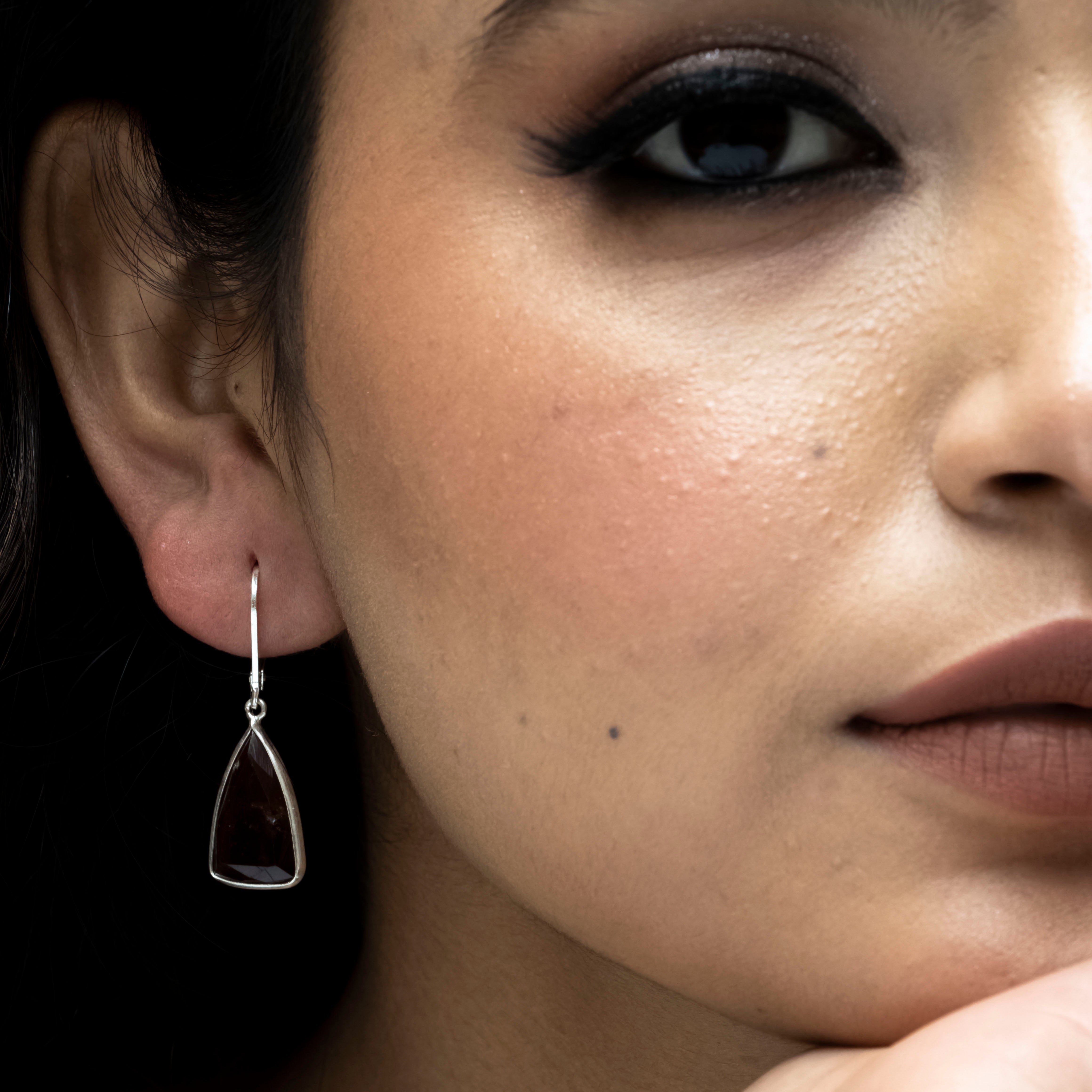Nature's Gem: Hassonite Stone Earrings in 925 Silver