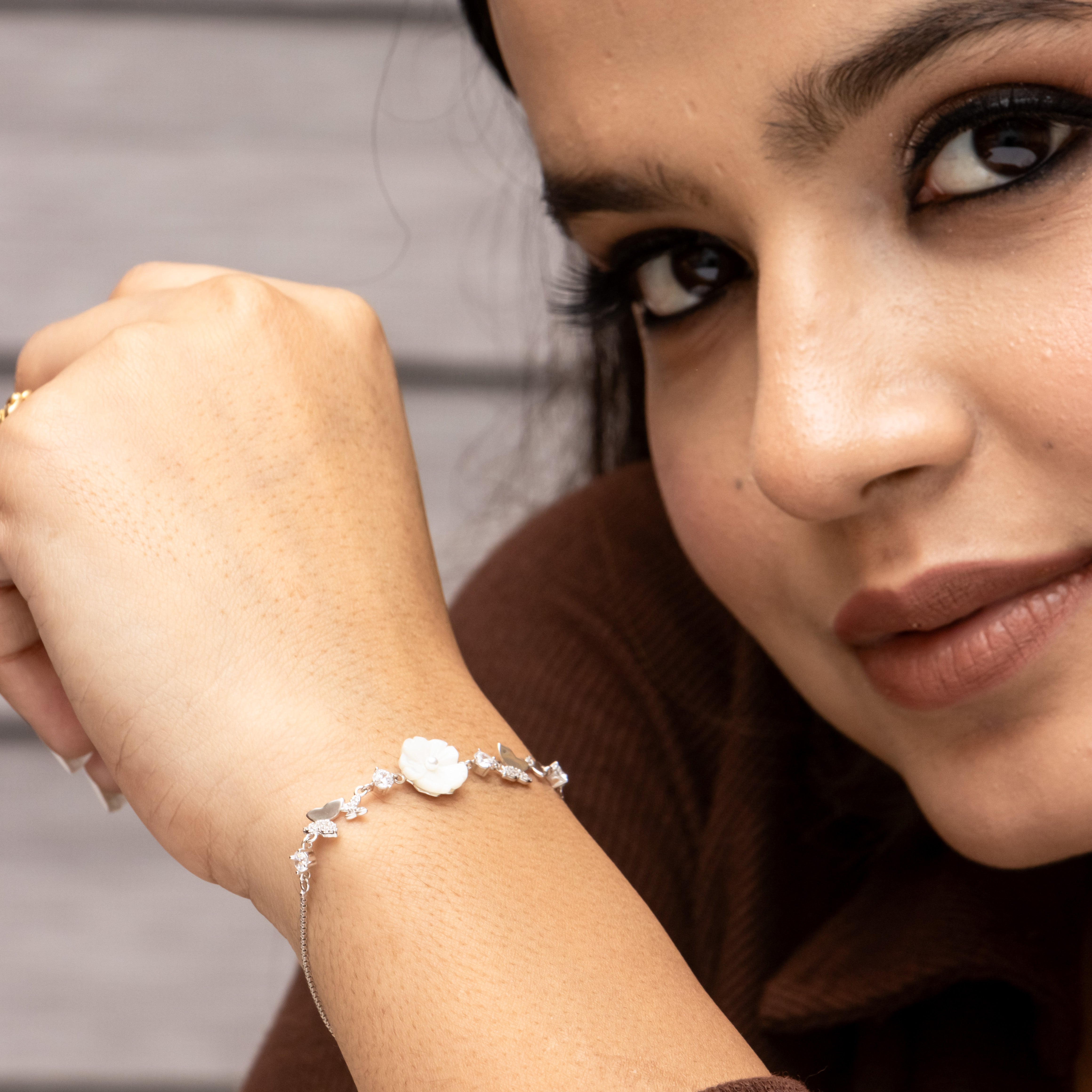 Serene Silver Bloom Bracelet