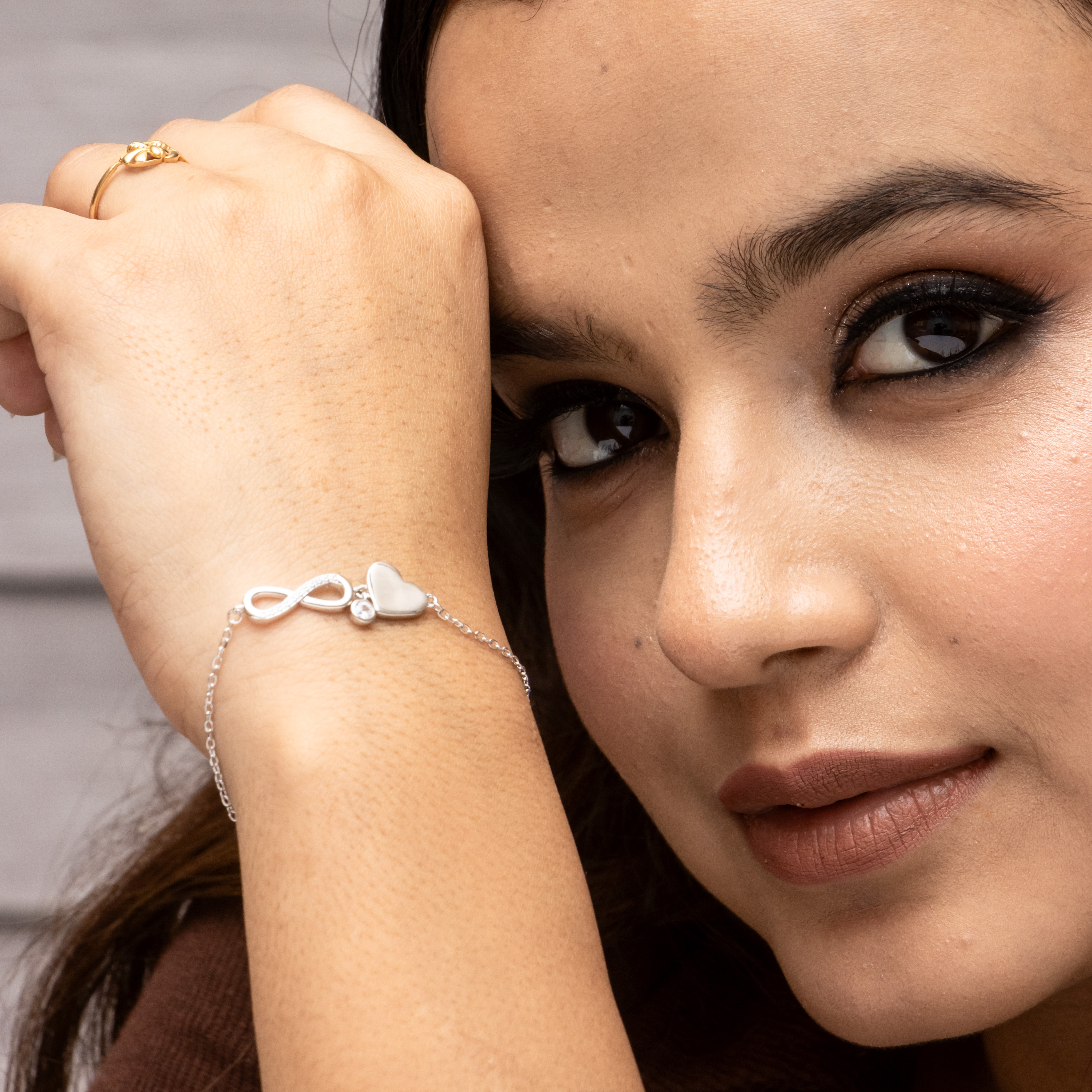HeartFelt Infinity Silver Bracelet