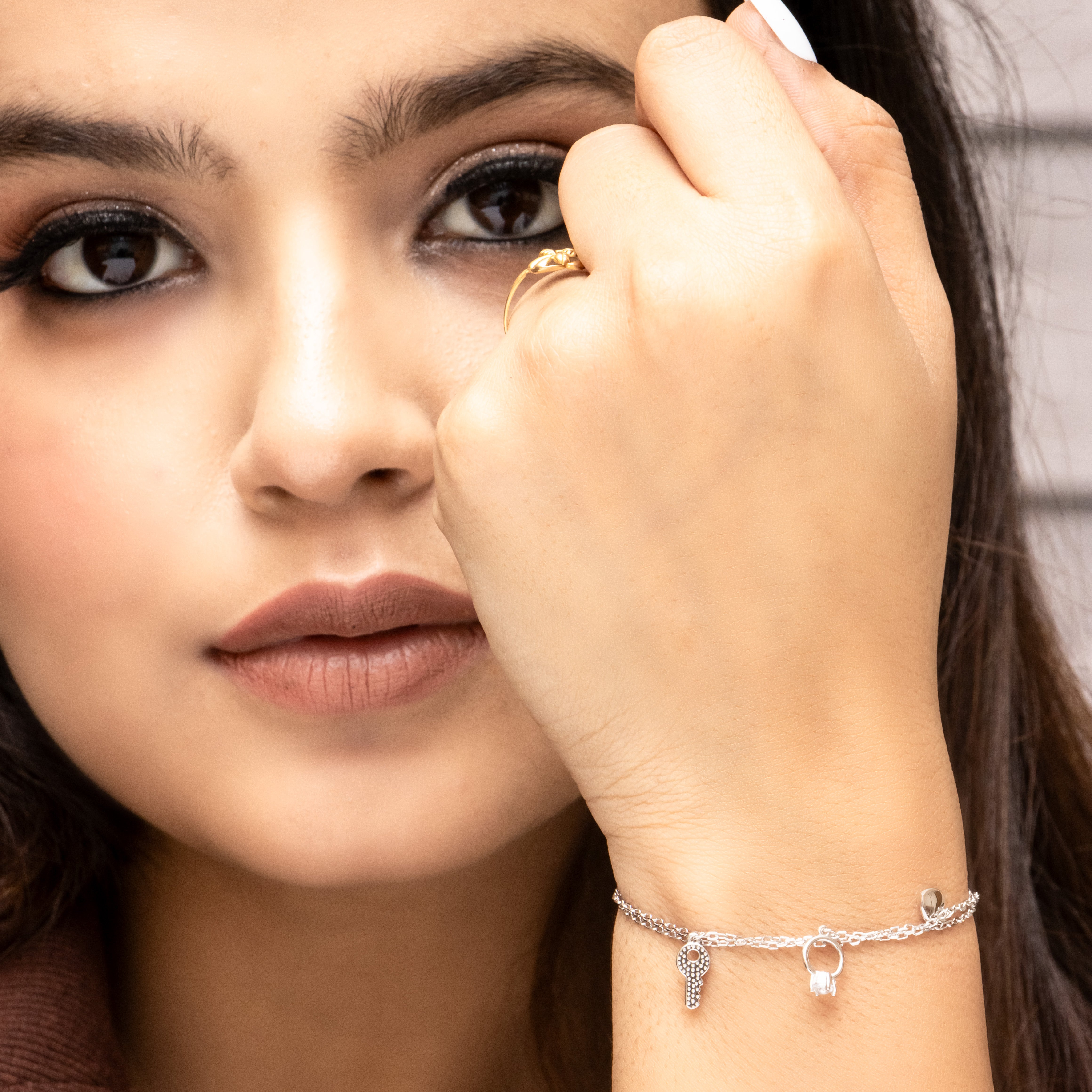 Silver Love Lock Bracelet