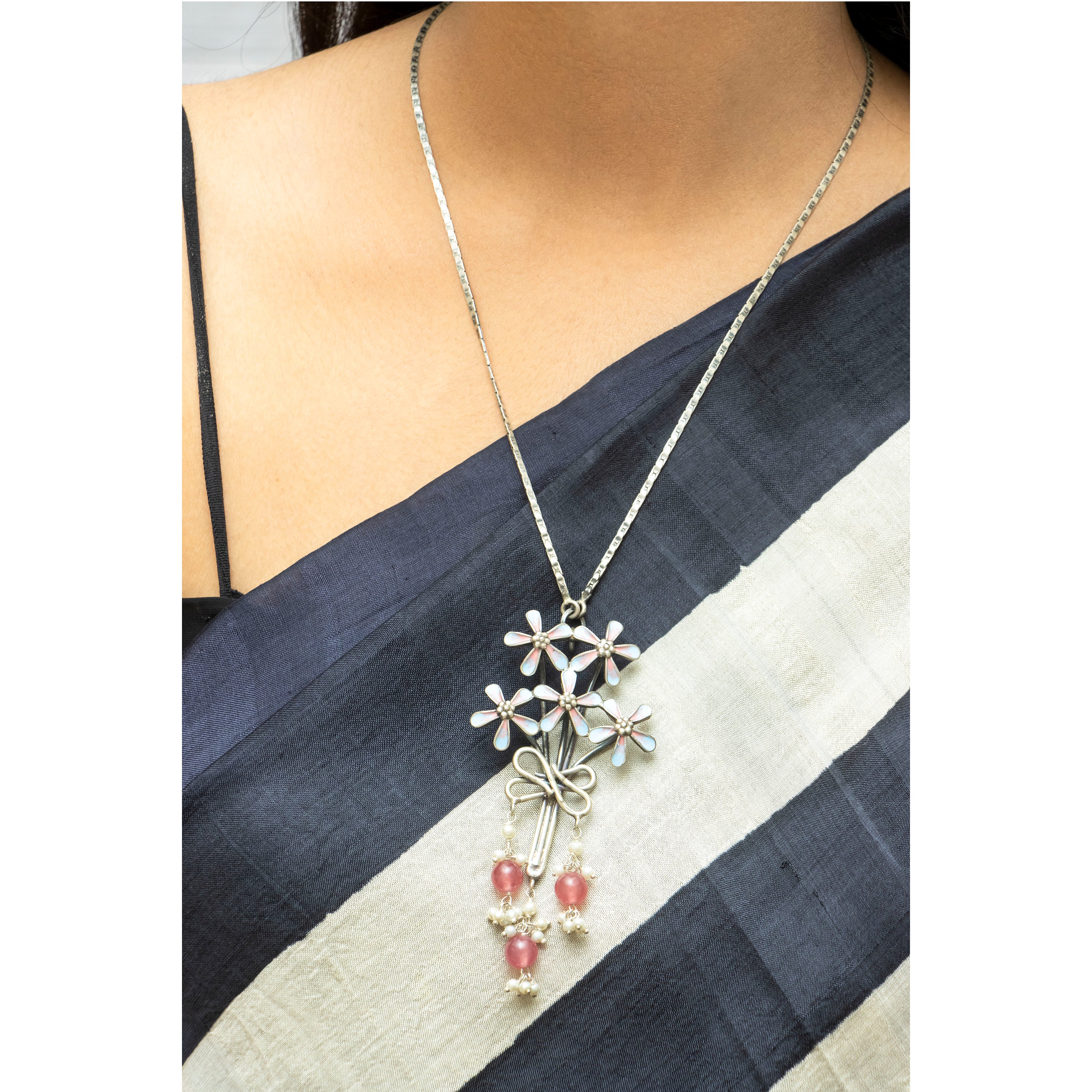 Pastel Flower Bloom Long Necklace