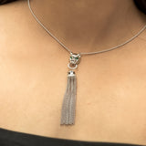Silver Elegance Jaguar Tassel Necklace