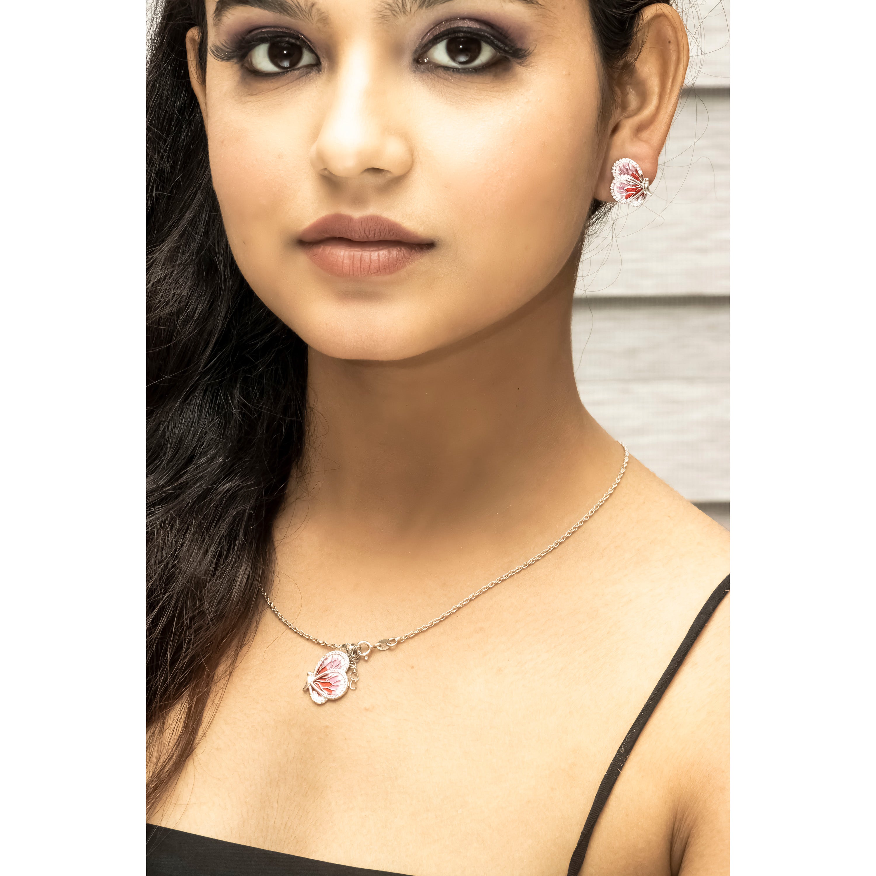 Seraphic Wings Pendant and Earring Ensemble
